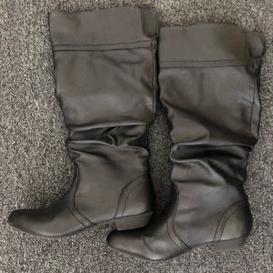 Black leather boots from target. Under knee length